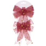 Бант на ёлку «Звёздный день» 14*18 см (набор 2 шт), Красный