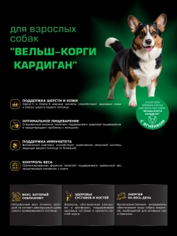 Корм для собак породы Вельш-корги кардиган, ягненок, 2,5 кг