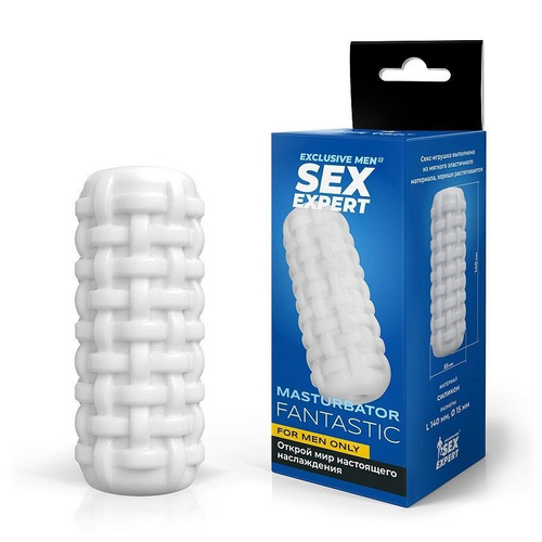 Белый стимулятор с наружным рельефом в виде рогожки