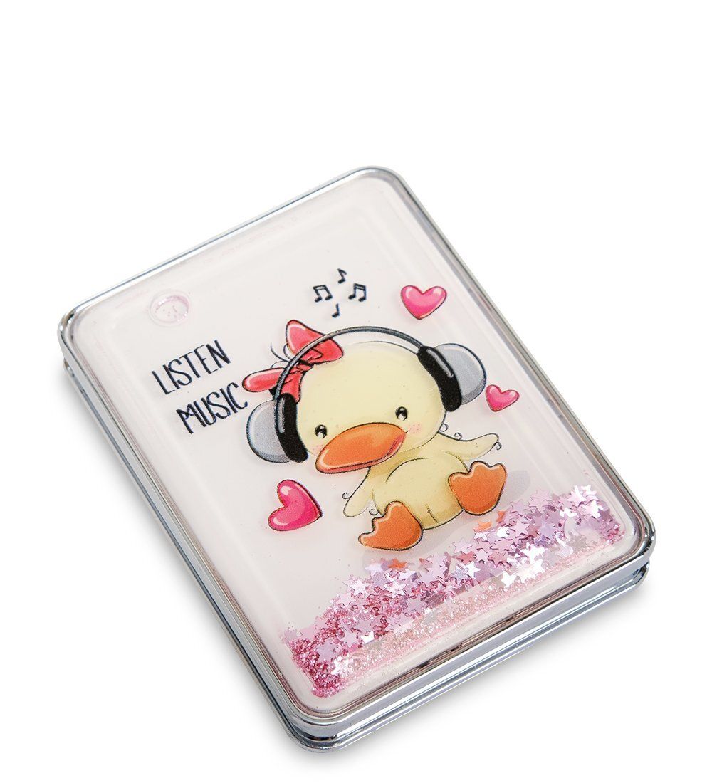 WW-108 Зеркало прямоугольное с плавающими блестками «Утенок» в асс.