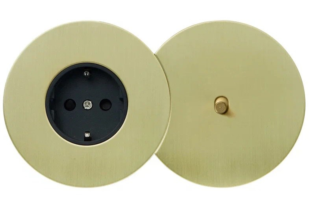 Выключатель 1-тумблерный, перекрестный, золото, Salvador, EU040104B03