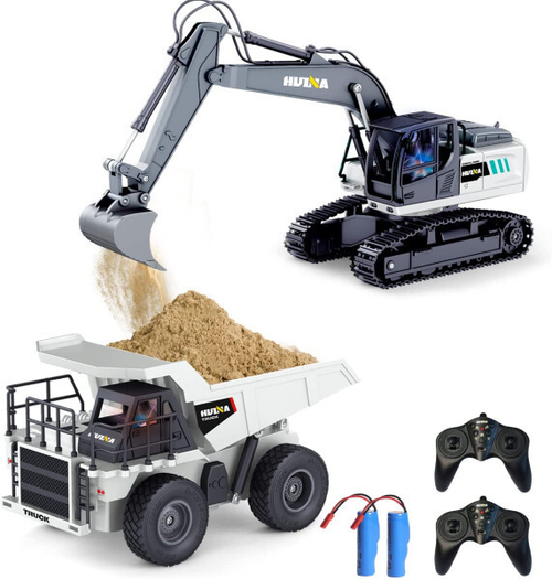 Набор радиоуправляемый экскаватор и самосвал 1:24