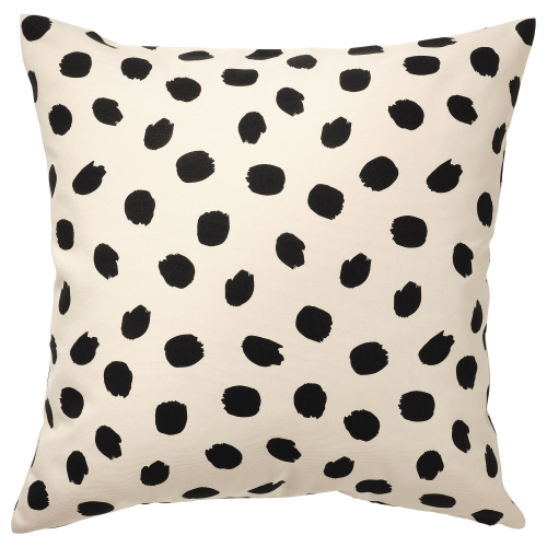 Чехол на подушку IKEA ODDNY (ОДДНЮ), Черный, Молочный, 50x50 см