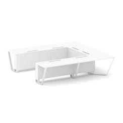 Steel Meet Стол переговорный П-образный KDK-PR.B.SP-11P Белый Бриллиант/Металл Белый 3200*3200*750