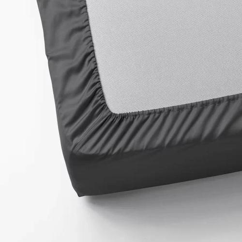 Сатиновая простынь на резинке НАТЕСМИО 180х200 | темно-серый