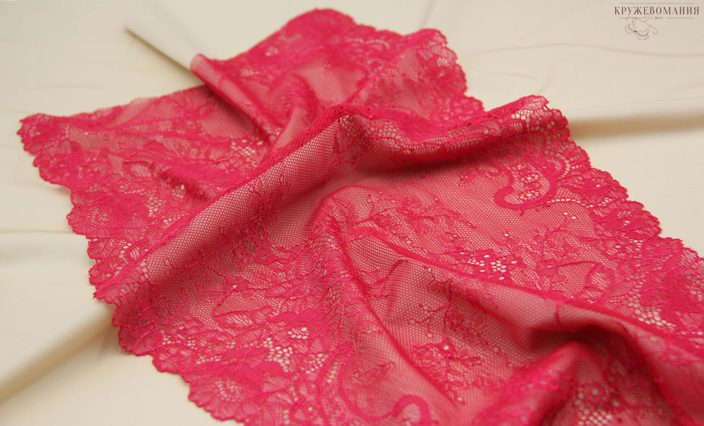 Эластичное кружево, 22 см, темно-алая роза, (Арт: EK-2191), м