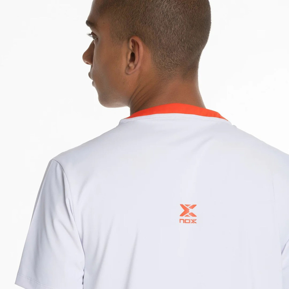 Мужское теннисное поло NOX Team Polo Regular Polo Men - White, Orange