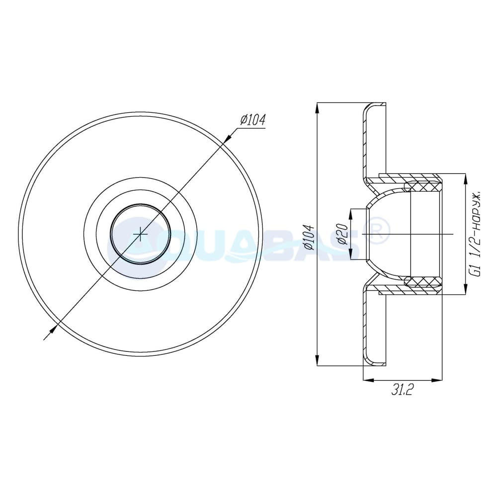 ФП.091.8/1 Лицевая панель 1,5" (наружн.) к г/м форсункам ФГ.07 и ФГк.07 AISI-316