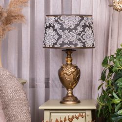 Настольная лампа Флер де Лис Бронза с абажуром Тюссо Vatican (Ватикан) Черный