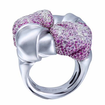 Кольцо с Розовыми сапфирами и бриллиантами, R0132-1/1