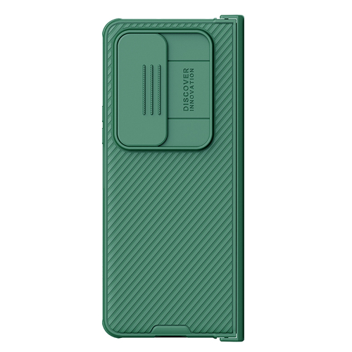 Чехол зеленого цвета двухкомпонентный на Samsung Galaxy Z Fold 4 5G от Nillkin, серия CamShield Pro Case, с сдвижной крышкой для камеры