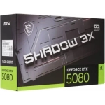 Видеокарта MSI RTX5080 SHADOW 3X OC 16GB GDDR7 256bit 3xDP HDMI 3FAN RTL