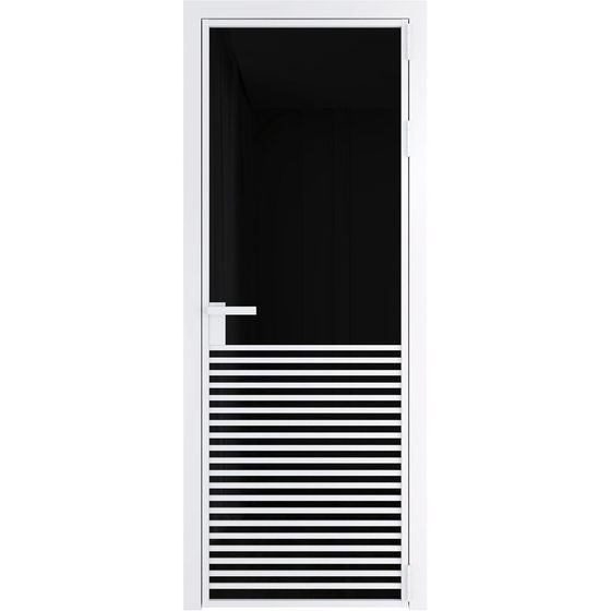 Алюминиевая дверь 16AG вайт стекло чёрный триплекс