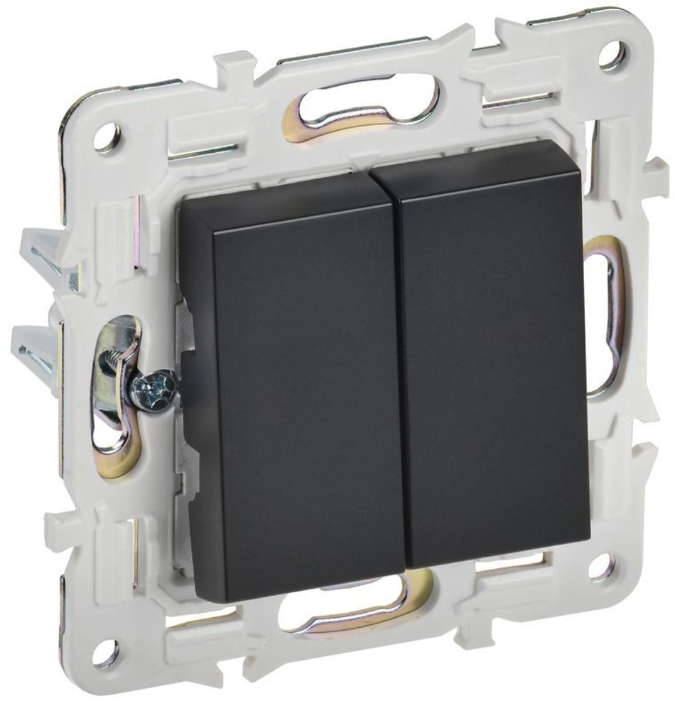 Выключатель перекрестный 2-кл. SKANDY 10А SK-V06Bl черн. IEK SK-V23-0-10-K02