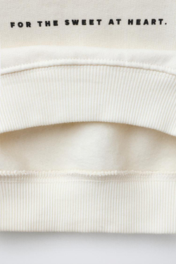 ZARA ТОЛСТОВКА С ВИШНЯМИ И НАДПИСЬЮ, ЭКРЮ