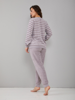 Костюм с брюками КБм-590/бежевый-полоса