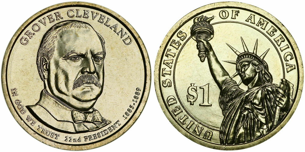 США 1 доллар 2012 Президент 22 - Гровер Кливленд (1885–1889)
