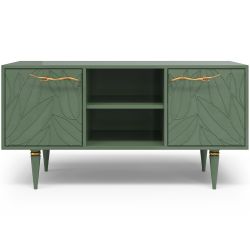 Тумба под ТВ Арт Колор leaves 117см Классик Голд Зеленый нефрит