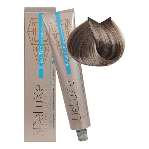 Стойкая крем-краска для волос Оттенок 8.1 Светлый блондин пепельный 3DeLuXe 100мл
