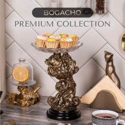 Фруктовница Заветное желание Золото с чашей из стекла