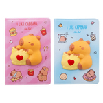 Блокнот детский Basir, формат А5, серия "Капибара-Сквиш", яркая обложка с объемной фигуркой, 80 листов, размер 21*14.3 см