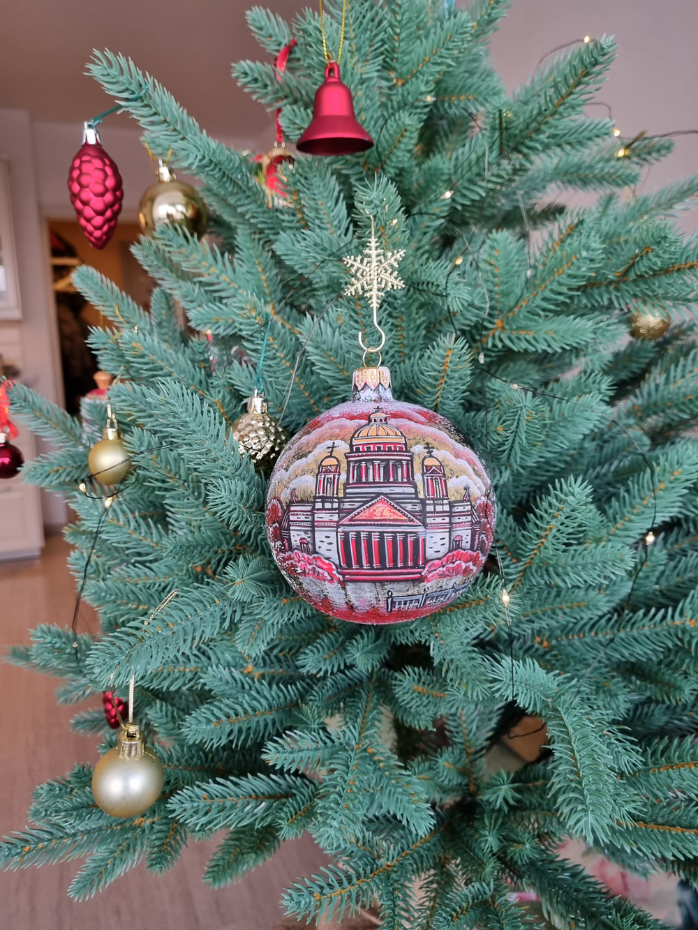 Шар стеклянный "Исакиевский собор",  ручная роспись