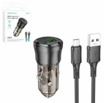 Автомобильный адаптер питания BOROFONE BZ23 QC3.0 + кабель Micro (черный)