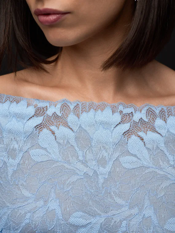 03-77 Кружево эластичное 24 см, голубой 3090