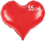 Сердце красное ЛЮКС матовое фольга 55см