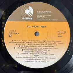 Винтажная виниловая пластинка LP АББА All About ABBA (Japan 1978) (Obi Copy)