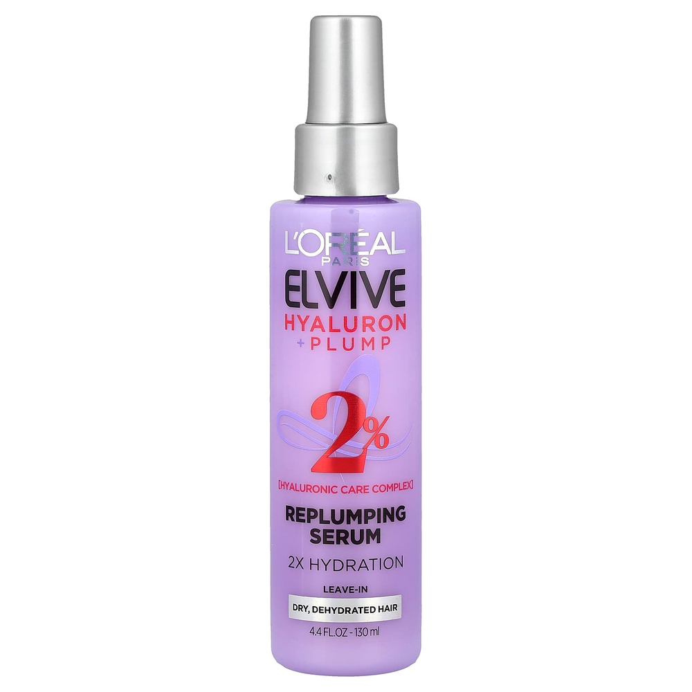 L'Oréal, Elvive, Hyaluron + Pump, восстанавливающая сыворотка, для сухих и обезвоженных волос, 130 мл (4,4 жидк. Унции)