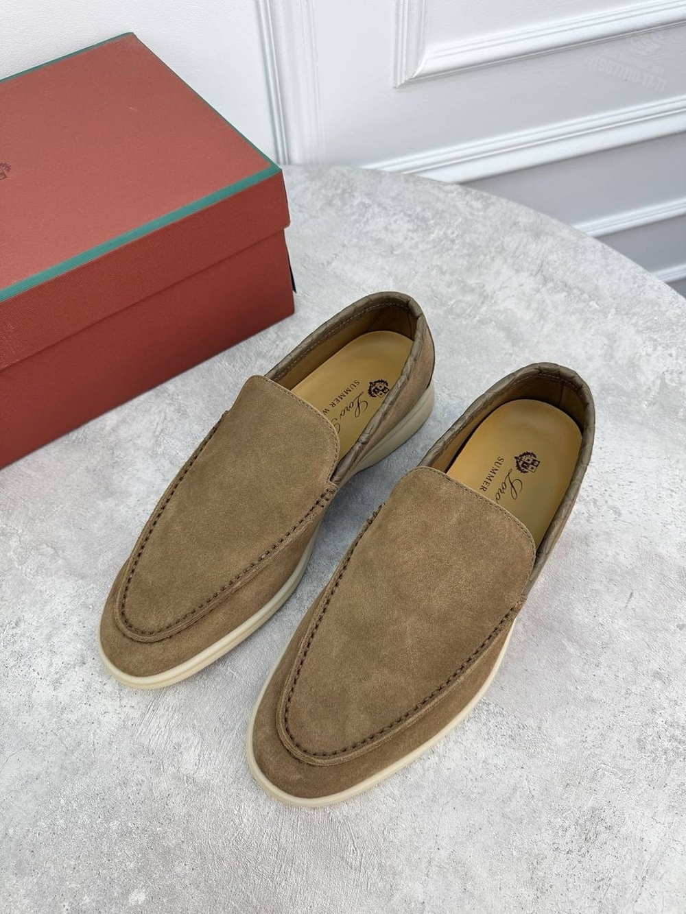 Лоферы Loro Piana Summer Walk со вставками кожи крокодила