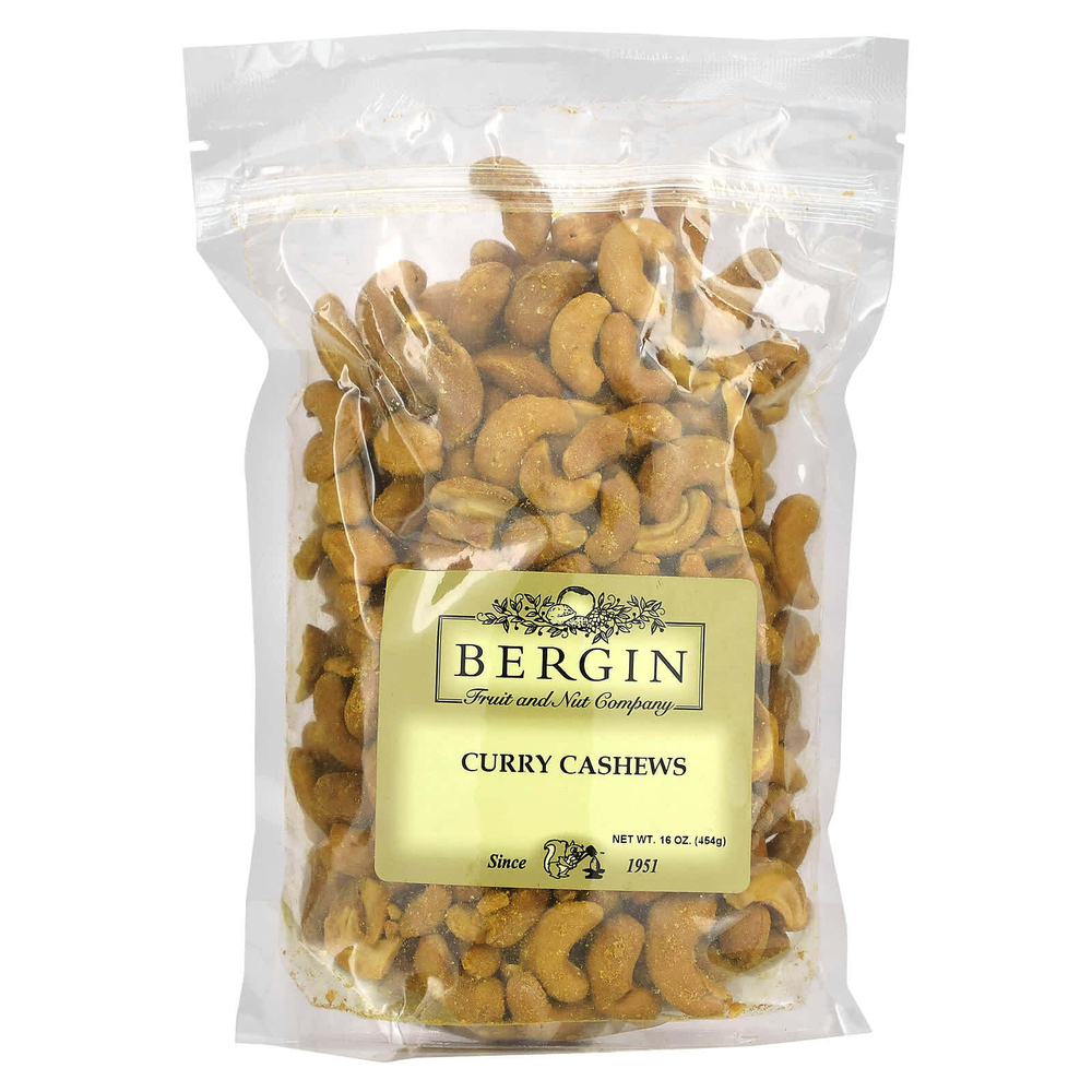 Bergin Fruit and Nut Company, кешью с карри, 454 г (16 унций)