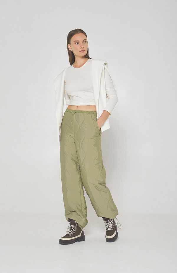 Брюки стёганые AT019 фисташковые - фото 4