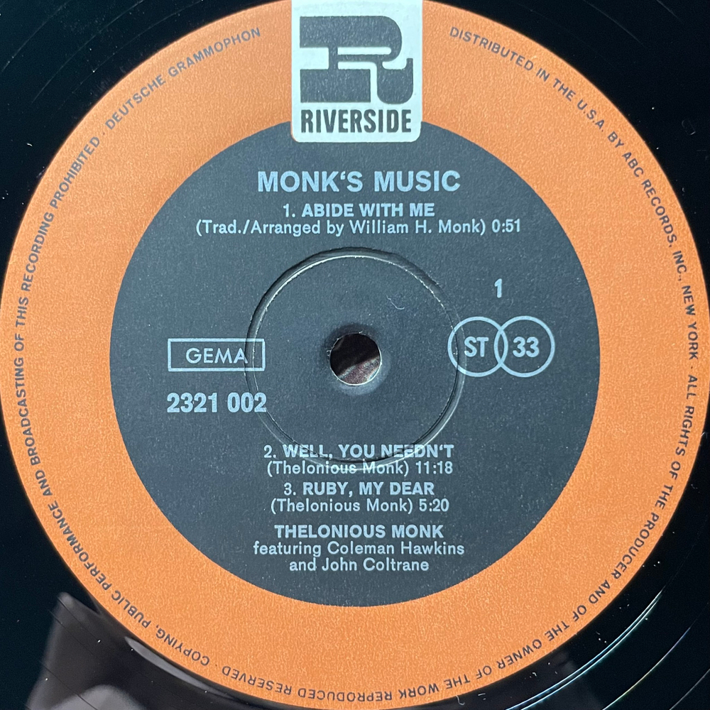Thelonious Monk ‎– Monk's Music (США)