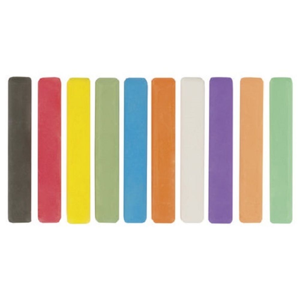 Мел цветной 10шт упак, для рисунка на асфальте, Пифагор