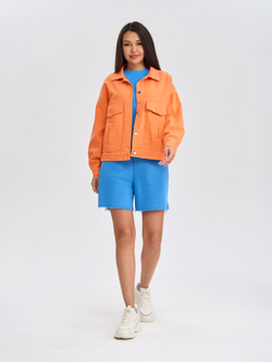 Джинсовая куртка женская оранжевая
