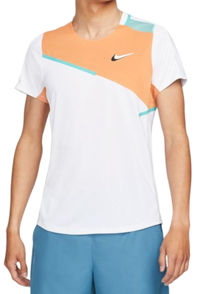 Мужская теннисная футболка Nike Court Dri-Fit Slam Top M - white/hot curry/washed teal/white