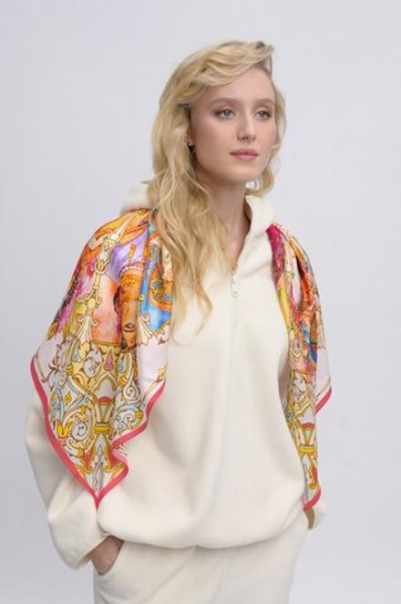 Платок «БРИКС 2024» 100% шёлк