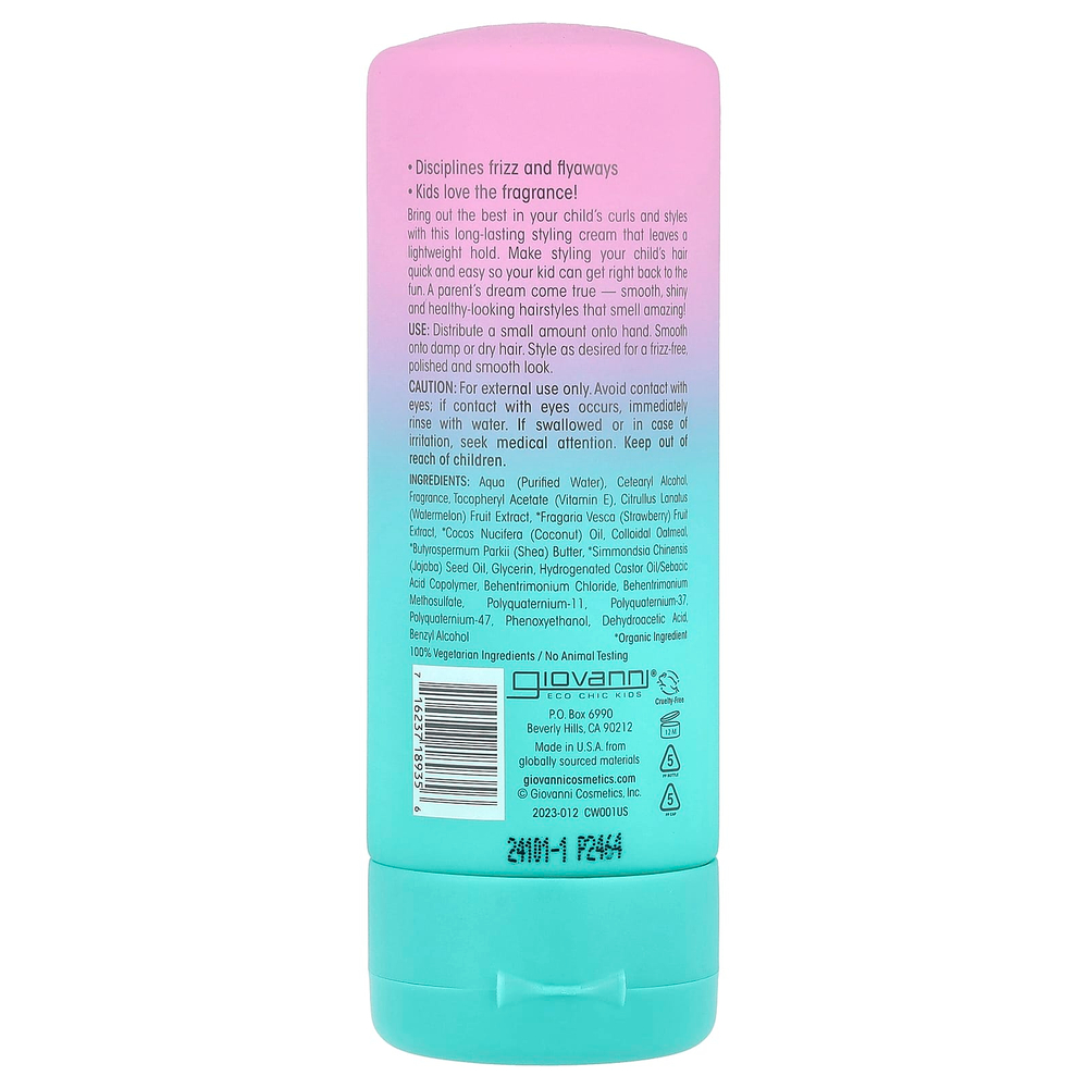 Giovanni, Eco Chic® Kids, крем для укладки волос, укрощение локонов, 147 мл (5 жидк. унц.)