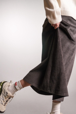 Юбка-трапеция из вельвета, графит