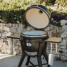 Керамический угольный гриль Monolith Two.55, 43 см, с ножками и столиками, чёрный