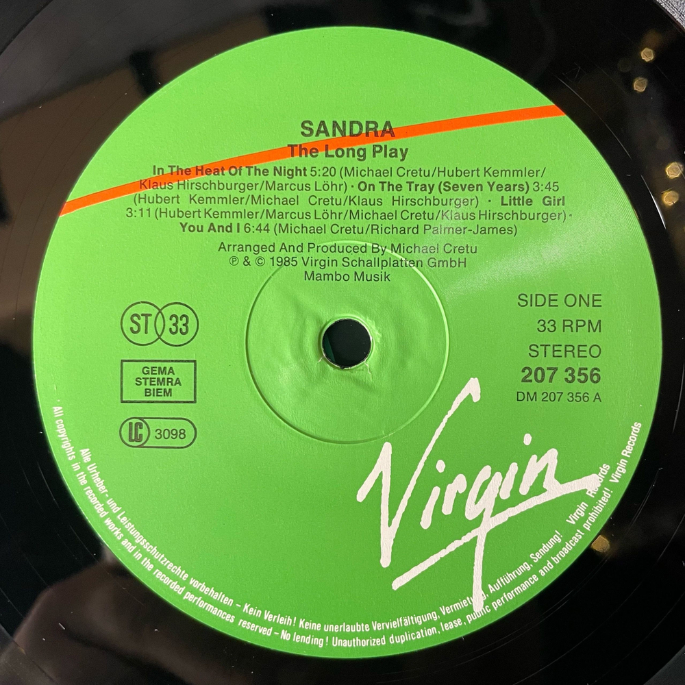 Винтажная виниловая пластинка LP Sandra The Long Play (Германия 1985)