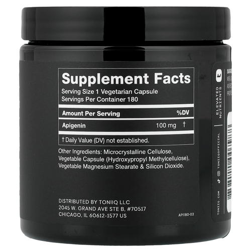 Toniiq, апигенин 100, 180 капсул (100 мг в капсуле)