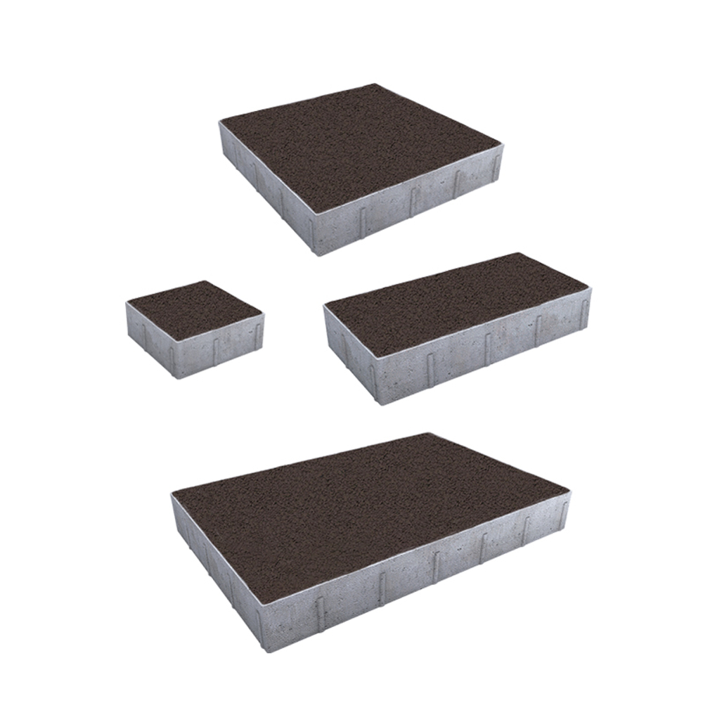 Тротуарная плитка ГРАНДО - Гранит Коричневый, комплект из 4 видов плит