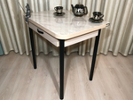 Кухонный раскладной стол с ящиком на черных ножках Wide bilbao