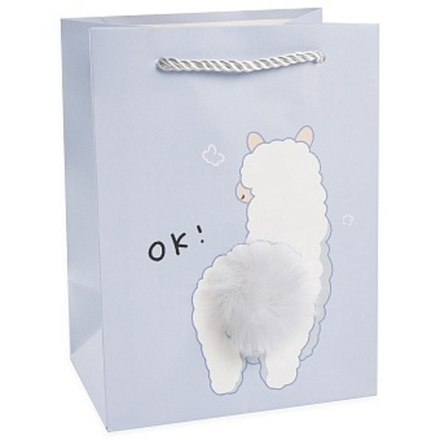 Пакет подарочный, Пушистые хвостики, Дизайн №2, 19,5*14,5*10 см, 1 шт.