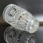 Ваза для цветов хрустальная с алмазной гранью, геометрическим орнаментом, матовые элементы, 19 см, винтаж СССР 1970-1990 гг