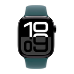 Умные часы Apple Watch Series 10 GPS, 42mm, Jet Black Aluminium Case with Sport Band S/M, Lake Green (Черный)