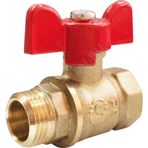 Кран шаровой латунь 11Б27фт1М OPTIMA Ду 15 Ру25 ВР/НР полнопроходной бабочка VALFEX VF.218.L0B1.012